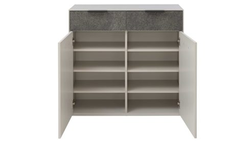 Garderoben-Set Interliving aus Holz in Weiß Interliving Garderoben Serie 6013 - Garderobenkombination Sahara Creme & Granitfurnier - vierteilig