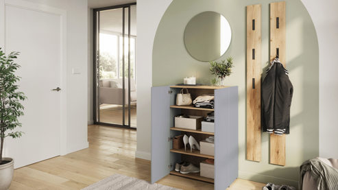 Garderobenpaneel KAWOO aus Holz in Holzfarben KAWOO Garderobenprogramm GW-Alviano - Garderobenpaneel Navarra Eiche - ca. 15 x 170 cm