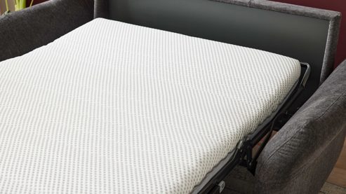 Schlafsofa Interliving aus Stoff in Anthrazit Interliving Schlafsofa Serie 4700 - Schlafsofa 160LÄ anthrazitfarbener Bezug Balu & Aluminiumfüße - Breite ca. 228 cm