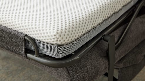 Schlafsofa Interliving aus Stoff in Anthrazit Interliving Schlafsofa Serie 4700 - Schlafsofa 160LÄ anthrazitfarbener Bezug Balu & Aluminiumfüße - Breite ca. 228 cm
