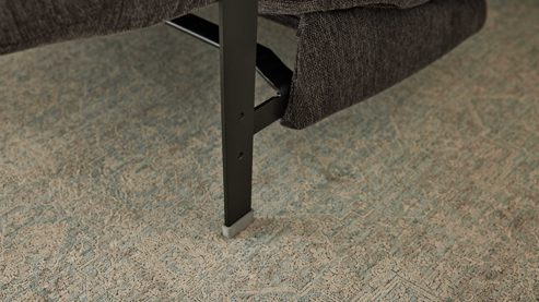 Schlafsofa Interliving aus Stoff in Anthrazit Interliving Schlafsofa Serie 4700 - Schafsofa 120LÄ anthrazitfarbener Bezug Balu & Aluminiumfüße - Breite ca. 188 cm