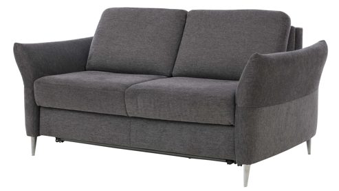 Schlafsofa Interliving aus Stoff in Anthrazit Interliving Schlafsofa Serie 4700 - Schlafsofa anthrazitfarbener Bezug Balu & Aluminiumfüße - Breite ca. 228 cm
