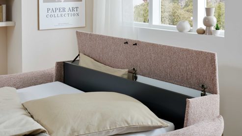 Funktion Interliving aus Metall in Transparent Interliving Schlafsofa Serie 4700 - Bettkasten stoffbezogen