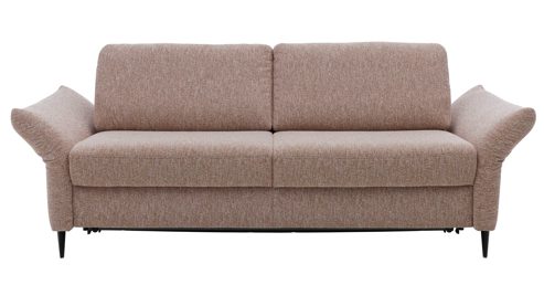 Schlafsofa Interliving aus Stoff in Rosa Interliving Schlafsofa Serie 4700 - Schlafsofa sienafarbener Webstoff Loft & schwarze Aluminiumfüße - Breite ca. 208 cm