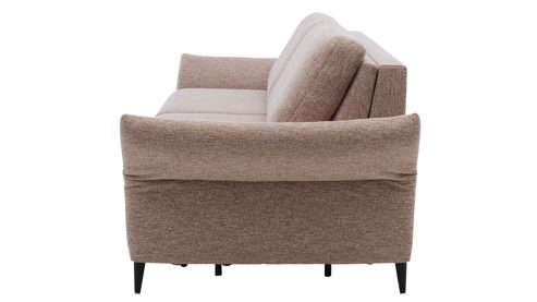 Schlafsofa Interliving aus Stoff in Rosa Interliving Schlafsofa Serie 4700 - Schlafsofa 140LÄ sienafarbener Webstoff Loft & schwarze Aluminiumfüße - Breite ca. 208 cm