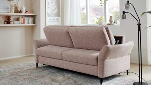 Schlafsofa Interliving aus Stoff in Rosa Interliving Schlafsofa Serie 4700 - Schlafsofa 120LÄ sienafarbener Webstoff Loft & schwarze Aluminiumfüße - Breite ca. 188 cm