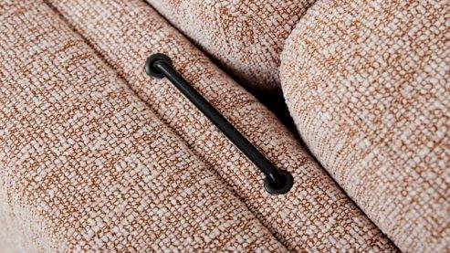 Schlafsofa Interliving aus Stoff in Rosa Interliving Schlafsofa Serie 4700 - Schlafsofa 120LÄ sienafarbener Webstoff Loft & schwarze Aluminiumfüße - Breite ca. 188 cm