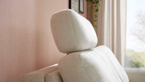 Kopfstütze Interliving aus Stoff in Weiß Interliving Schlafsofa Serie 4700 - Kopfstütze naturweißes Flachgewebe Cyber