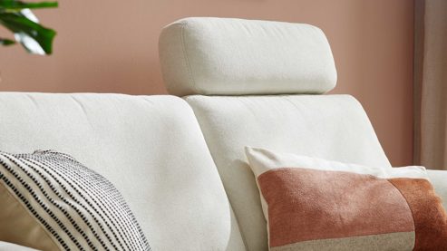 Kopfstütze Interliving aus Stoff in Weiß Interliving Schlafsofa Serie 4700 - Kopfstütze naturweißes Flachgewebe Cyber