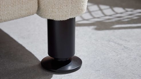 Schlafsofa Interliving aus Stoff in Weiß Interliving Schlafsofa Serie 4700 - Schlafsofa naturweißes Flachgewebe Cyber & schwarze Aluminiumfüße - Breite ca. 208 cm