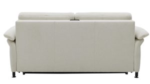 Schlafsofa Interliving aus Stoff in Weiß Interliving Schlafsofa Serie 4700 - Schlafsofa 120LÄ naturweißes Flachgewebe Cyber & schwarze Aluminiumfüße - Breite ca. 188 cm