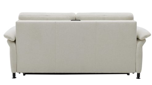 Schlafsofa Interliving aus Stoff in Weiß Interliving Schlafsofa Serie 4700 - Schlafsofa 120LÄ naturweißes Flachgewebe Cyber & schwarze Aluminiumfüße - Breite ca. 188 cm