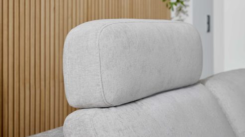 Kopfstütze Interliving aus Stoff in Hellgrau Interliving Schlafsofa Serie 4700 - Kopfstütze silberfarbene Chenille