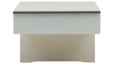 Nachtkommoden-Set Interliving aus Holz in Weiß Interliving Schlafzimmer Serie 1033 – Hängekonsolen-Set weißes Glas & Holz – zweiteilig