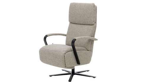 Relaxsessel Interliving aus Stoff in Hellgrau Interliving Sessel Serie 4565 silberfarbener Webstoff Jazz & schwarzer Sternfuß