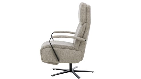 Relaxsessel Interliving aus Stoff in Hellgrau Interliving Sessel Serie 4565 silberfarbener Webstoff Jazz & schwarzer Sternfuß