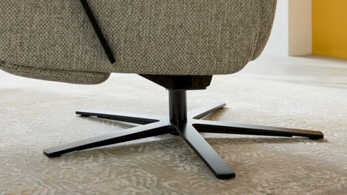 Relaxsessel Interliving aus Stoff in Hellgrau Interliving Sessel Serie 4565 silberfarbener Webstoff Jazz & schwarzer Sternfuß