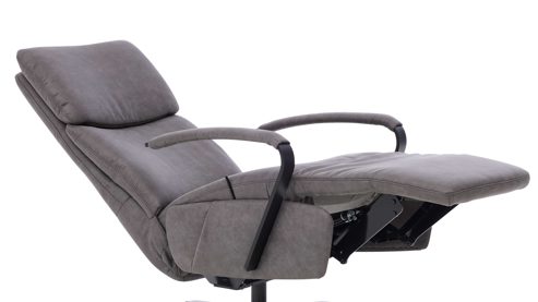 Relaxsessel Interliving aus Stoff in Dunkelgrau Interliving Sessel Serie 4565 grauer Bezug Clint & schwarzer Sternfuß