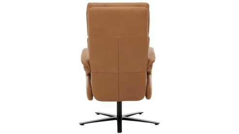 Relaxsessel Interliving aus Leder in Braun Interliving Sessel Serie 4566 haselnussfarbenes Leder Punch & schwarzer Sternfuß