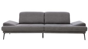 Zweisitzer Interliving aus Stoff in Dunkelgrau Interliving Sofa Serie 4460 - Zweisitzer SR90 grauer Bezug Clint & schwarze Metallfüße - Länge ca. 266 cm