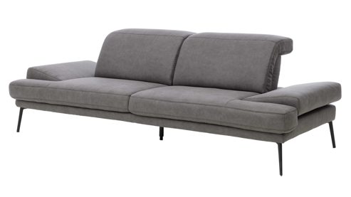 Zweisitzer Interliving aus Stoff in Dunkelgrau Interliving Sofa Serie 4460 - Zweisitzer SR90 grauer Bezug Clint & schwarze Metallfüße - Länge ca. 266 cm