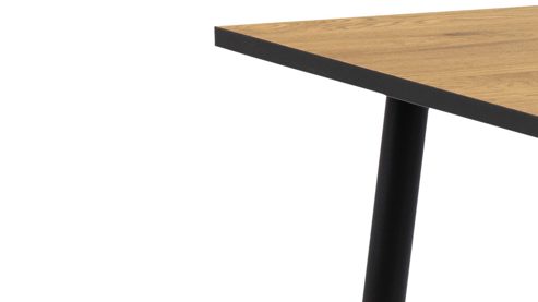 Esstisch Actona group aus Holz in Holzfarben Esstisch Wilma Wildeiche & schwarze Metallfüße - ca. 80 x 80 cm