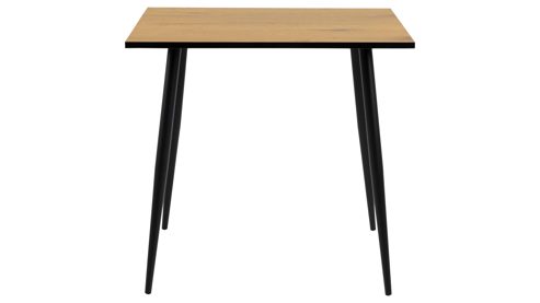 Esstisch Actona group aus Holz in Holzfarben Esstisch Wilma Wildeiche & schwarze Metallfüße - ca. 80 x 80 cm