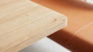 Tischgruppe Interliving aus Holz in Holzfarben Interliving Esszimmer Serie 5505 - Essgruppe mit Eckbank und Stühlen Flachgewebe, Mikrofaser, Artisaneiche & Metall - sechsteilig