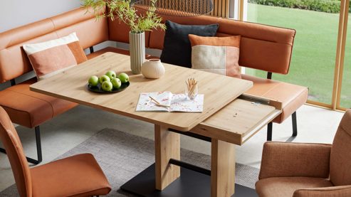 Auszugtisch Interliving aus Holz in Holzfarben Interliving Esszimmer Serie 5505 - Ausziehtisch Artisaneiche & Schwarz - ca. 130 - 178 x 90 cm