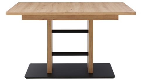 Tischgruppe Interliving aus Holz in Holzfarben Interliving Esszimmer Serie 5505 - Essgruppe mit Eckbank und Stühlen Flachgewebe, Mikrofaser, Artisaneiche & Metall - sechsteilig