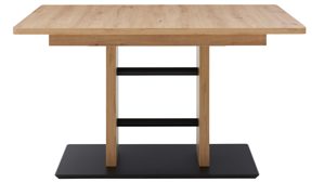 Tischgruppe Interliving aus Holz in Holzfarben Interliving Esszimmer Serie 5505 - Essgruppe mit Eckbank und Stühlen Flachgewebe, Mikrofaser, Artisaneiche & Metall - sechsteilig