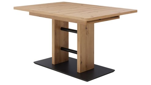 Auszugtisch Interliving aus Holz in Holzfarben Interliving Esszimmer Serie 5505 - Ausziehtisch Artisaneiche & Schwarz - ca. 130 - 178 x 90 cm