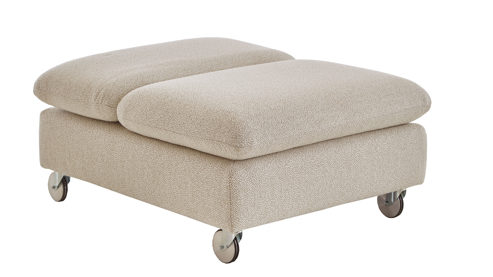 Funktionshocker W.schillig i. i. aus Stoff in Beige W.SCHILLIG Polsterserie Select Venus plus - Hocker mit klappbarem Seitenteil ivoryfarbener Jacquard Bezug O10_43 - ca. 102 x 44 cm