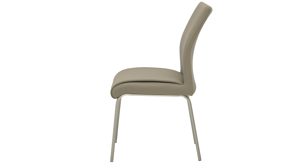 Tischgruppe Interliving aus Holz in Schwarz Interliving Esszimmer Serie 5122 – Essgruppe mit sechs Stühlen schwarzes Glas, fangofarbenes Kunstleder & Edelstahl