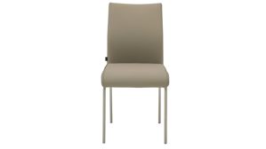 Vierfußstuhl Interliving aus Kunstfaser in Hellbraun Interliving Esszimmer Serie 5122 – Polsterstuhl fangofarbenes Kunstleder LEA-TEX & gebürsteter Edelstahl