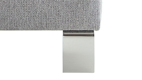 Einzelhocker Dietsch. aus Stoff in Hellgrau Polsterprogramm Enjoy Select - Hocker platinfarbener Bezug Mito - ca. 95 x 65 cm