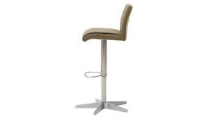 Barstuhl Interliving aus Kunstfaser in Grün Interliving Esszimmer Serie 5122 – Barhocker ST52 mit Liftfunktion farngrüne Mikrofaser & gebürsteter Edelstahl