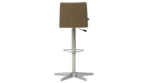 Barstuhl Interliving aus Kunstfaser in Grün Interliving Esszimmer Serie 5122 – Barhocker ST52 mit Liftfunktion farngrüne Mikrofaser & gebürsteter Edelstahl