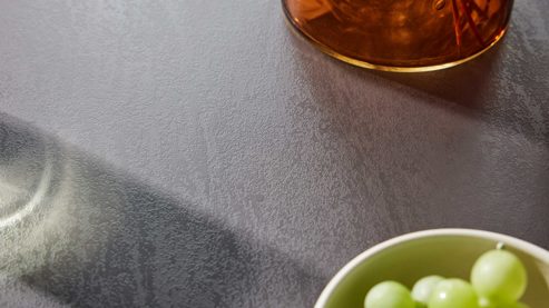 Bartisch Interliving aus Glas in Dunkelgrau Interliving Esszimmer Serie 5122 – Bartisch graues Glas & Edelstahl - Durchmesser ca. 90 cm