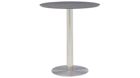 Bartisch Interliving aus Glas in Dunkelgrau Interliving Esszimmer Serie 5122 – Bartisch graues Glas & Edelstahl - Durchmesser ca. 90 cm