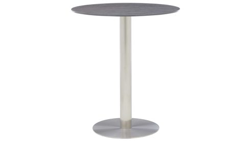 Bartisch Interliving aus Glas in Dunkelgrau Interliving Esszimmer Serie 5122 – Bartisch graues Glas & Edelstahl - Durchmesser ca. 90 cm