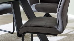 Schwingstuhl Interliving aus Kunstfaser in Dunkelgrau Interliving Esszimmer Serie 5122 – Schwingstuhl onyxfarbene Mikrofaser & mattschwarzes Metall