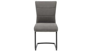 Schwingstuhl Interliving aus Kunstfaser in Dunkelgrau Interliving Esszimmer Serie 5122 – Schwingstuhl onyxfarbene Mikrofaser & mattschwarzes Metall