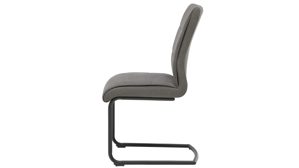 Schwingstuhl Interliving aus Kunstfaser in Dunkelgrau Interliving Esszimmer Serie 5122 – Schwingstuhl onyxfarbene Mikrofaser & mattschwarzes Metall