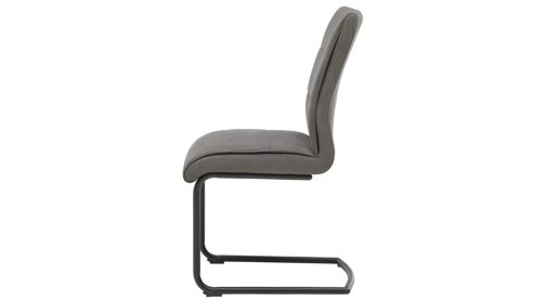 Schwingstuhl Interliving aus Kunstfaser in Dunkelgrau Interliving Esszimmer Serie 5122 – Schwingstuhl onyxschwarze Mikrofaser & mattschwarzes Metall