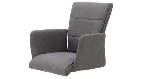 Schwingstuhl Interliving aus Kunstfaser in Dunkelgrau Interliving Esszimmer Serie 5122 – Armlehn-Schwingstuhl onyxfarbene Mikrofaser & mattschwarzes Metall