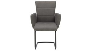 Schwingstuhl Interliving aus Kunstfaser in Dunkelgrau Interliving Esszimmer Serie 5122 – Armlehn-Schwingstuhl onyxschwarze Mikrofaser & mattschwarzes Metall