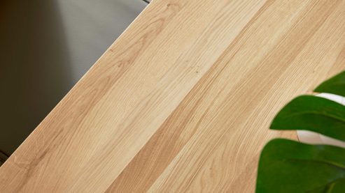 Esstisch Interliving aus Holz in Holzfarben Interliving Esszimmer Serie 5122 – Esstisch Wildeiche & Edelstahl - ca. 160 x 90 cm