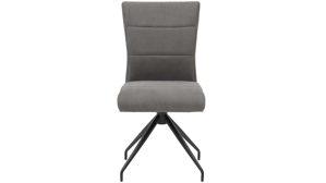 Vierfußstuhl Interliving aus Kunstfaser in Dunkelgrau Interliving Esszimmer Serie 5122 – Polsterstuhl 38FIX onyxschwarze Mikrofaser & mattschwarzes Metall