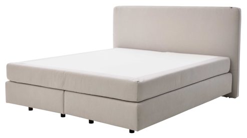 Boxspringbett Interliving aus Stoff in Beige Interliving Boxspringbett Serie 1420 naturfarbener Stoffbezug Cleo - Liegefläche ca. 180 x 200 cm